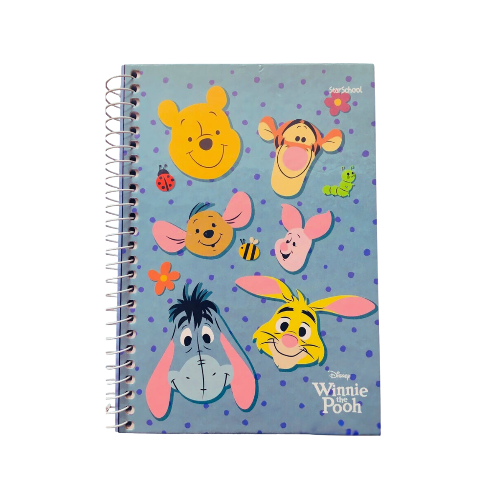 Caderno Ursinho Pooh 1/4 Espiral Capa Dura 80 Folhas - Jandaia